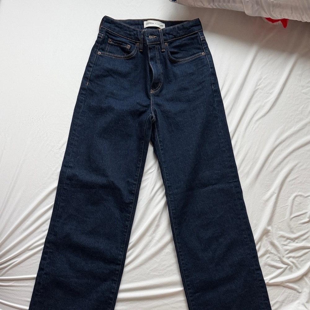 Aritzia Dark Indigo Straight Leg Jeans
